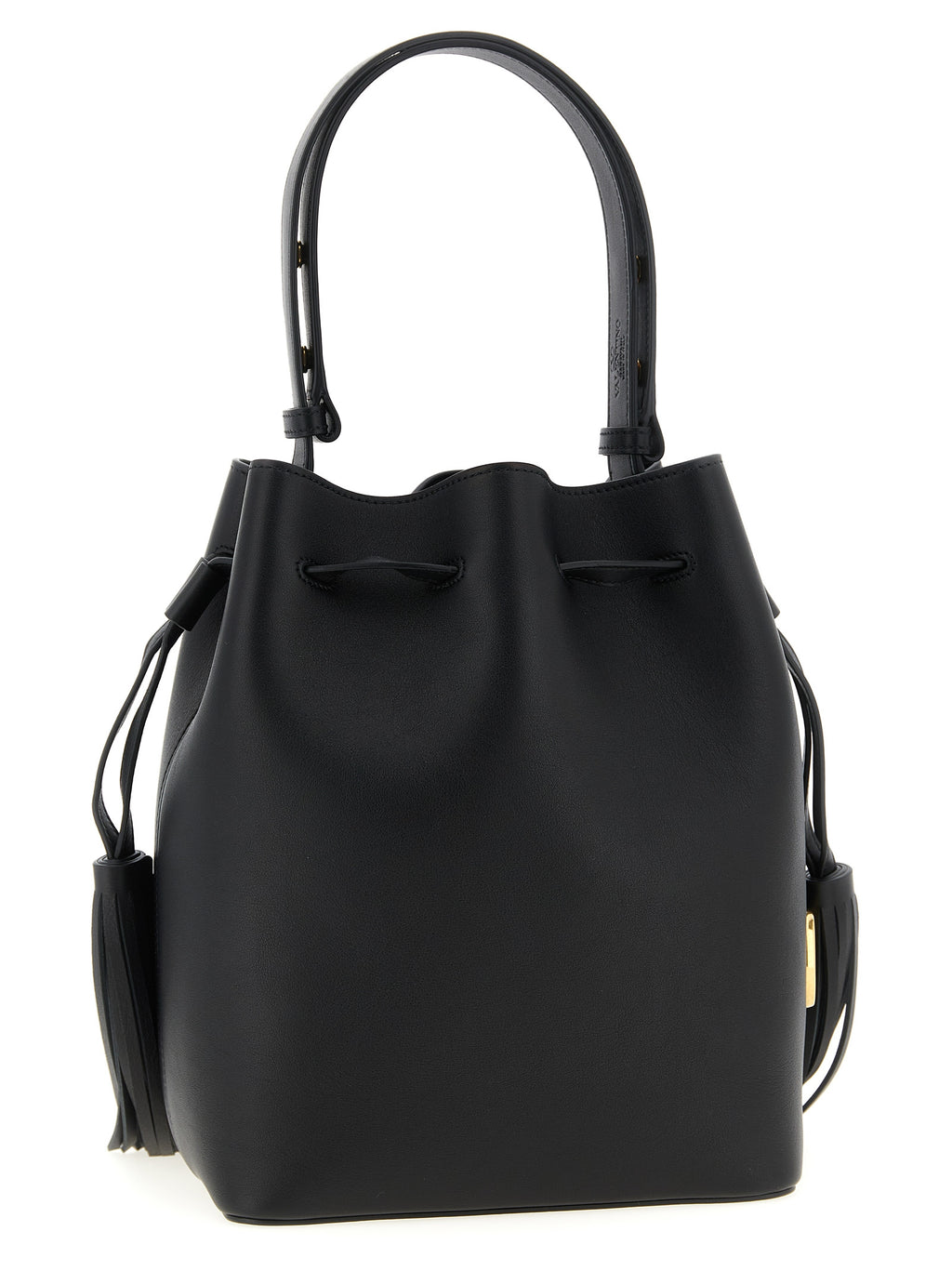 Valentino Garavani Black Leather Bucket Bag