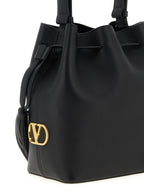 Valentino Garavani Black Leather Bucket Bag