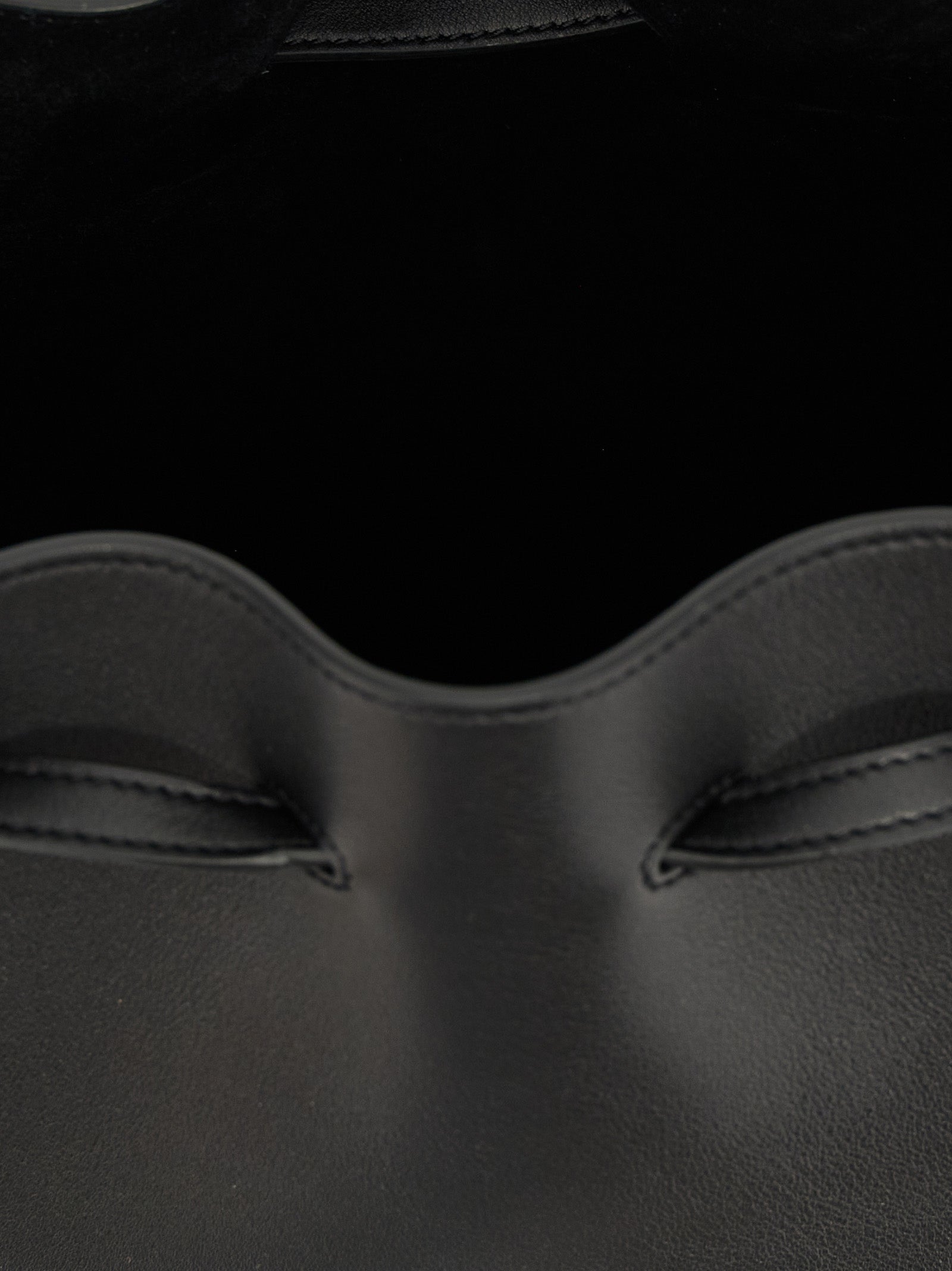 Valentino Garavani Black Leather Bucket Bag