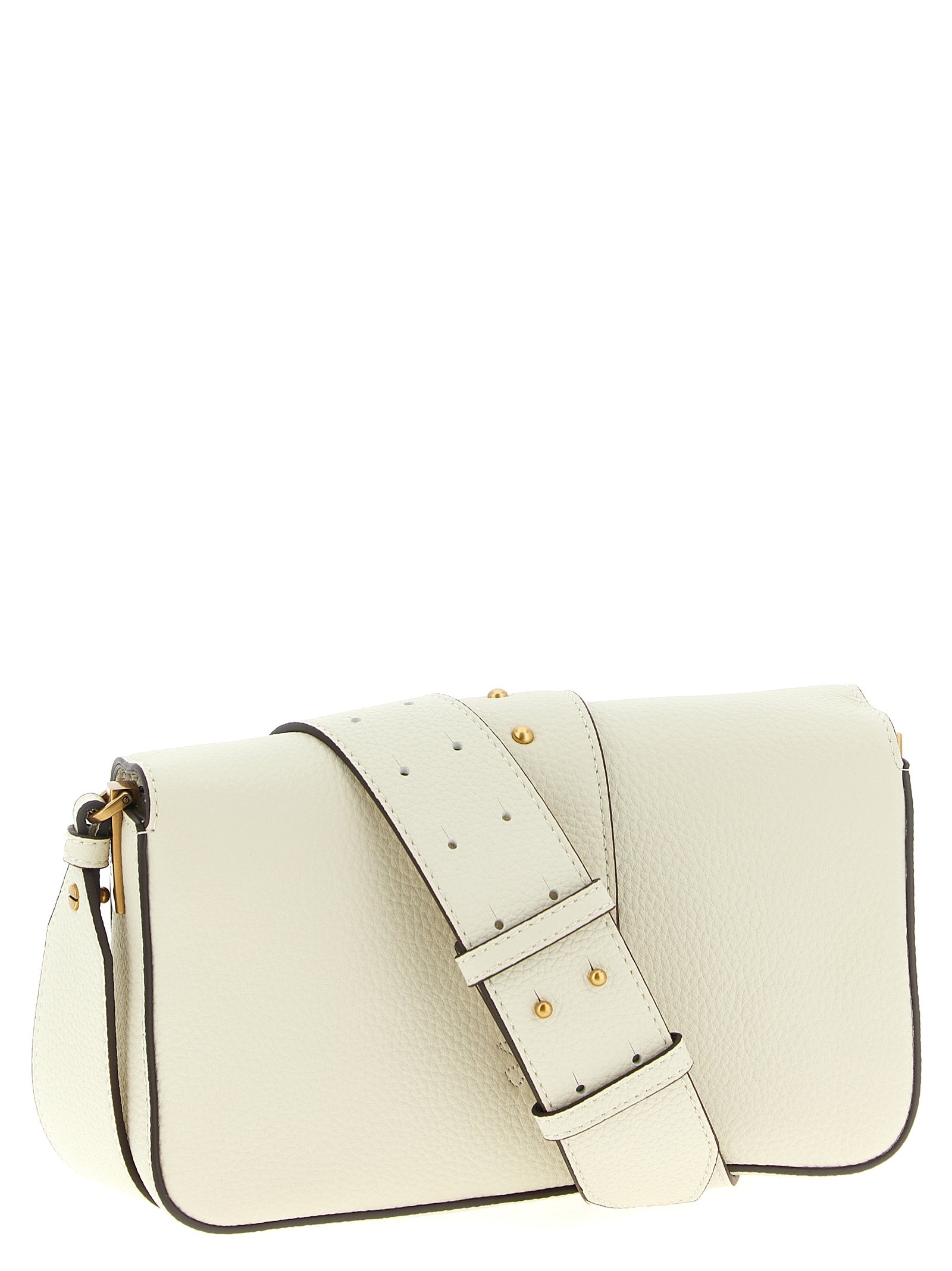 Pinko Love One Mini Goat Leather Crossbody Bag Ivory