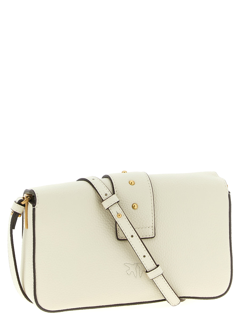 Pinko Love One Mini Goat Leather Crossbody Bag Ivory