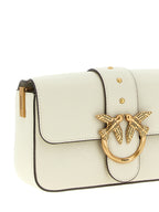 Pinko Love One Mini Goat Leather Crossbody Bag Ivory