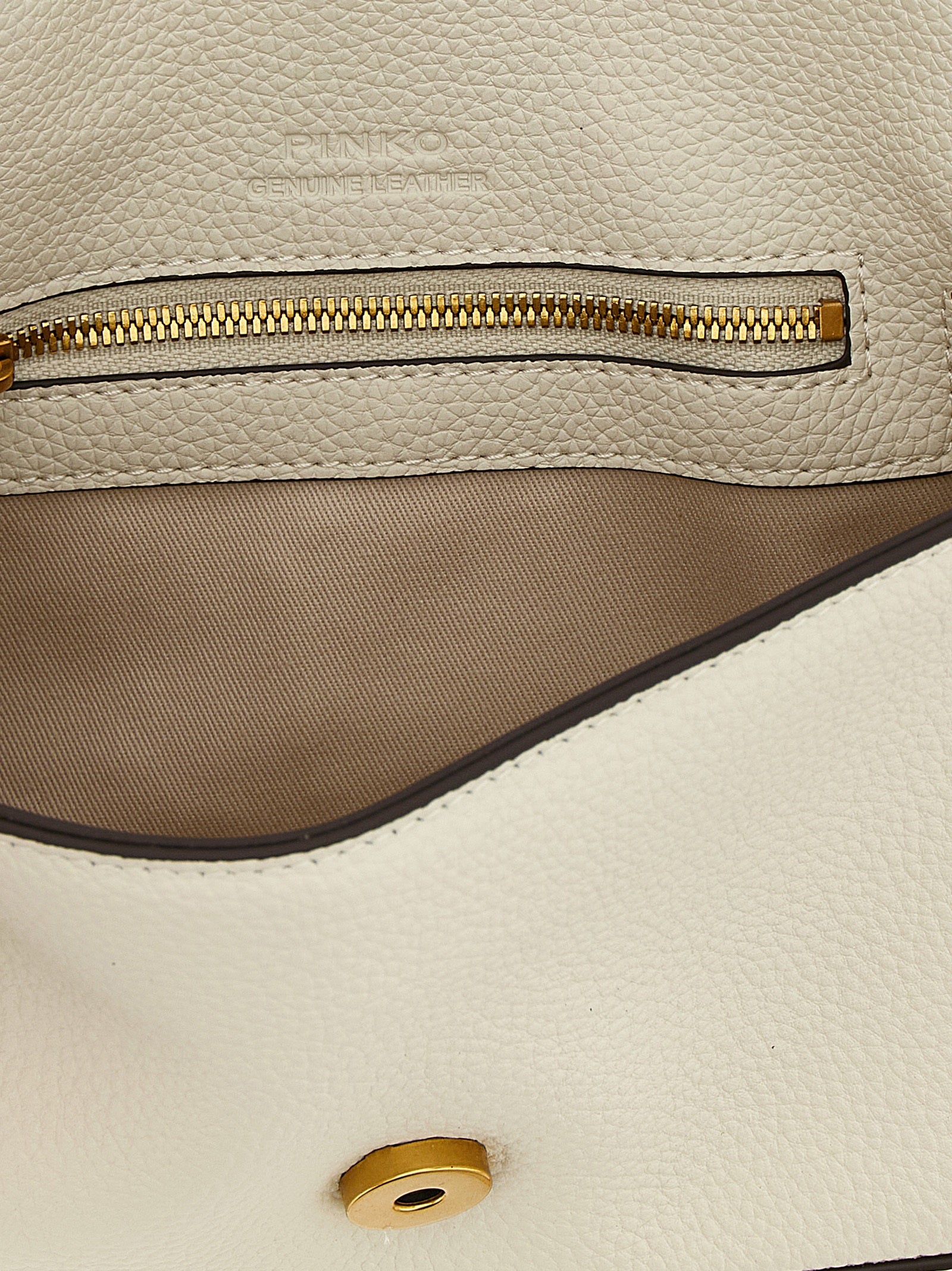 Pinko Love One Mini Goat Leather Crossbody Bag Ivory