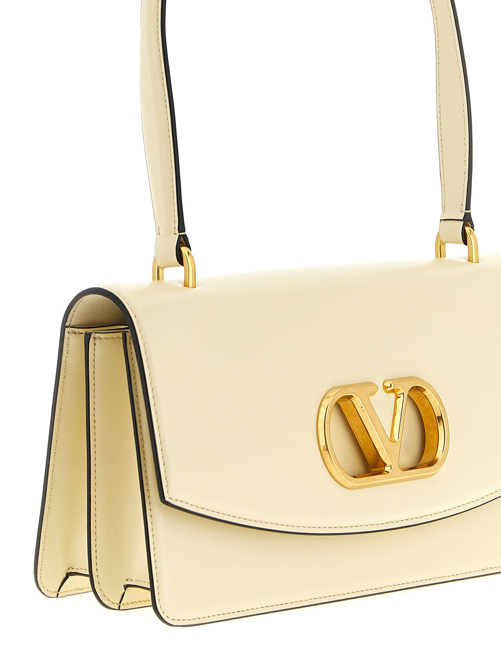 Valentino Garavani Vain Off White Leather Shoulder Bag