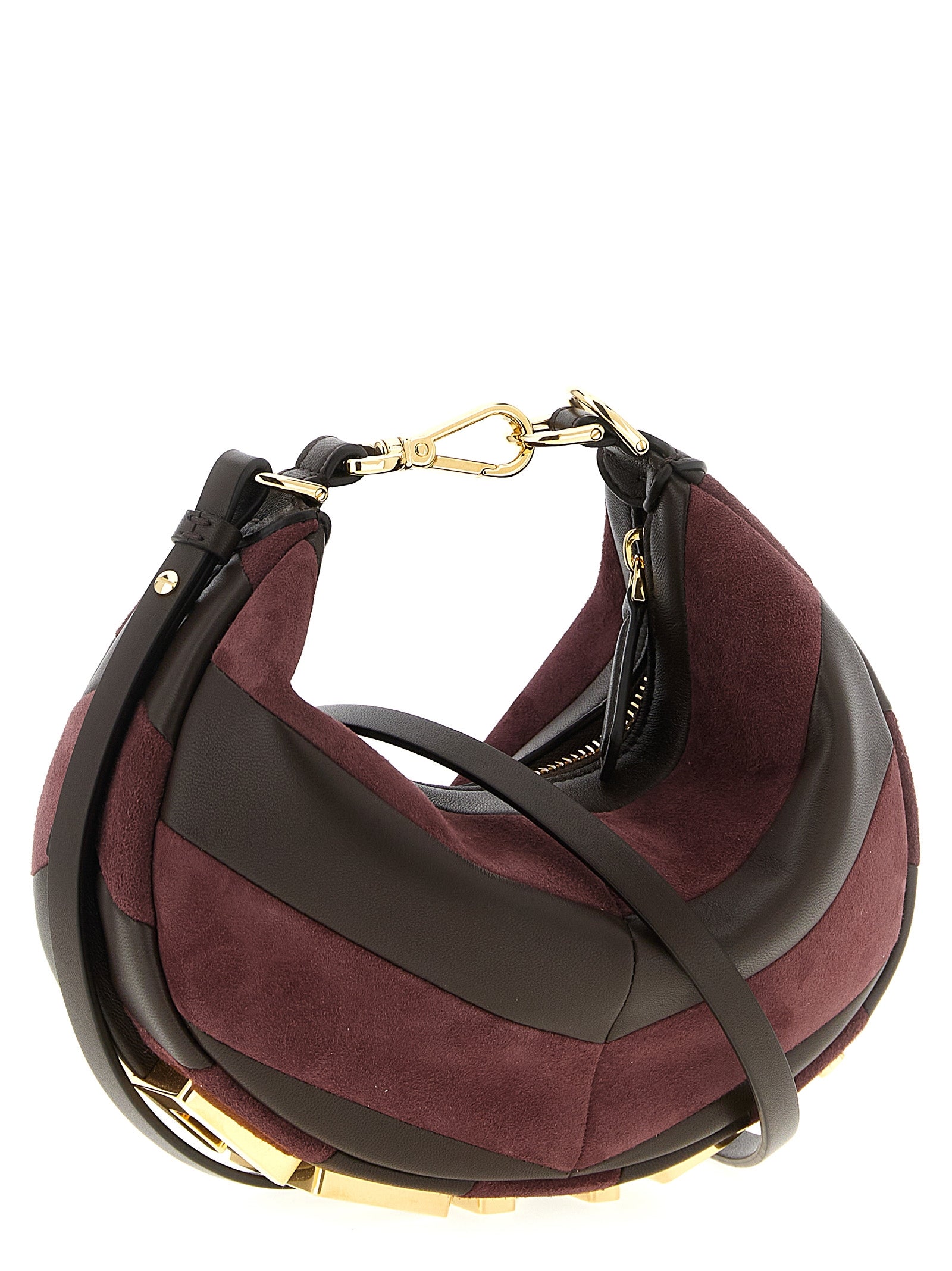 Fendi Fendigraphy Mini Lamb Leather Hobo Bag