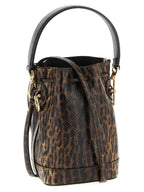 Fendi Mon Tresor Mini Karung Leather Bucket Bag Brown