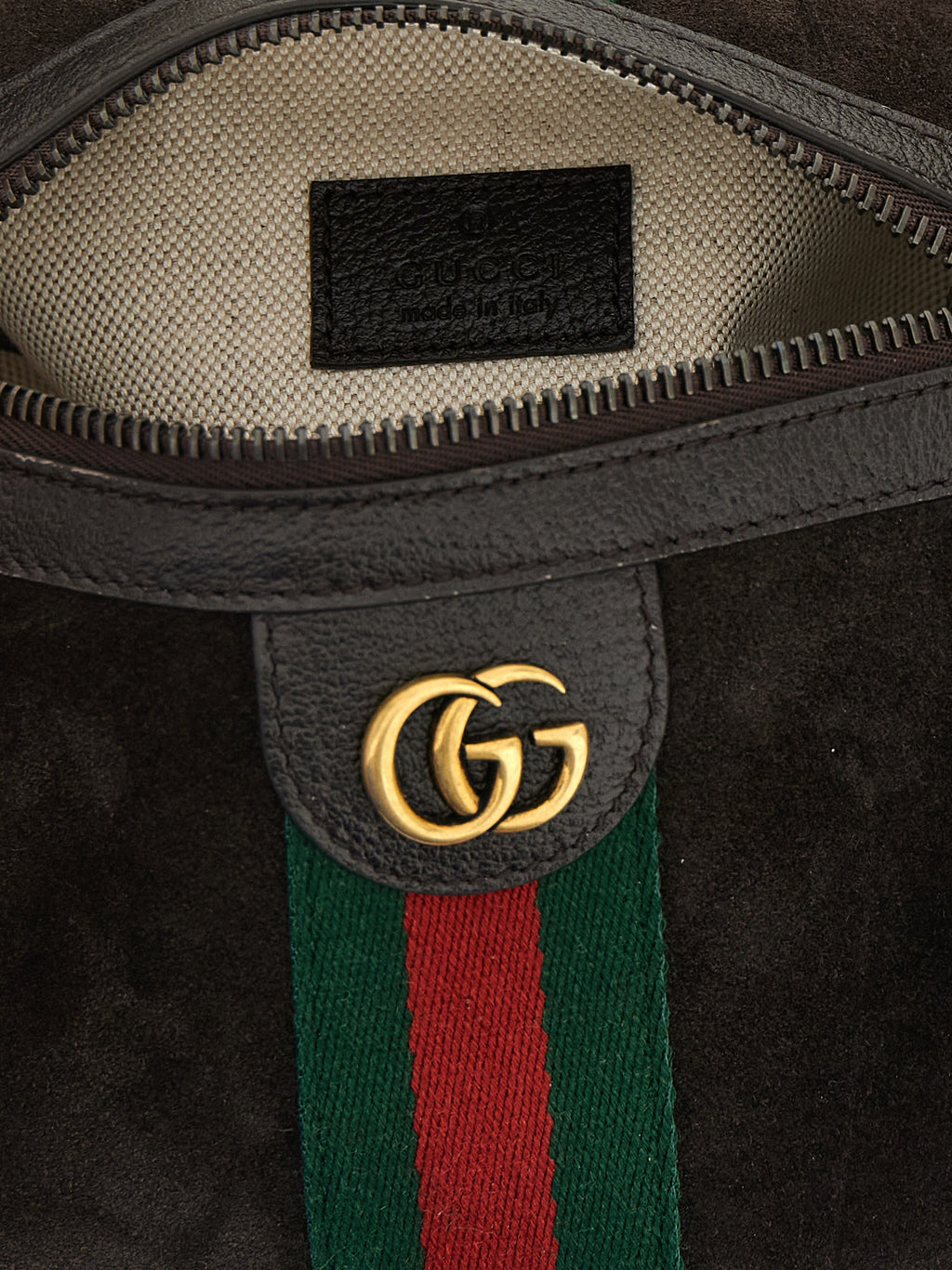 Gucci Ophidia Mini Suede Leather Handbag Brown