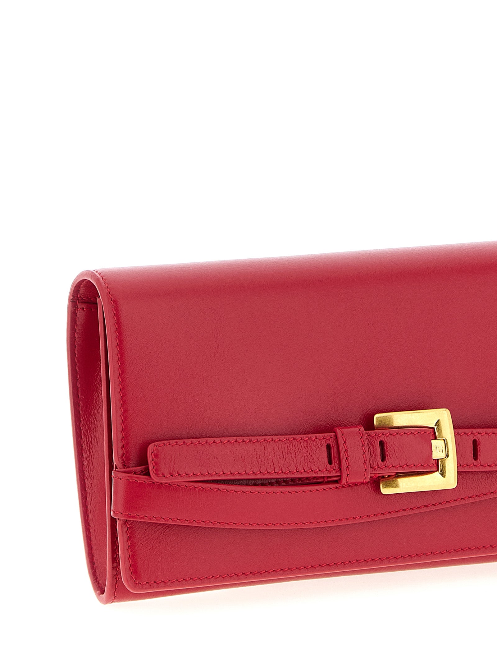 Balmain Shuffle Leather Wallet on Chain Fuchsia