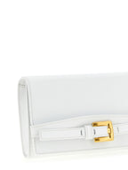 Balmain Shuffle Leather Wallet on Chain White