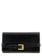 Balmain Shuffle Leather Wallet on Chain Black