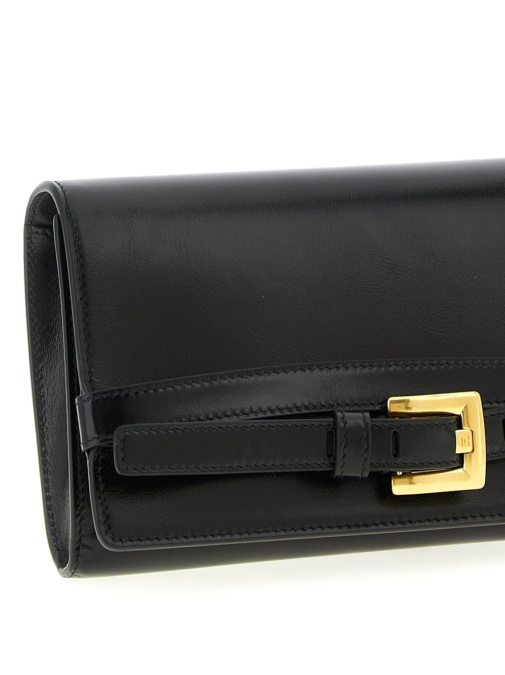 Balmain Shuffle Leather Wallet on Chain Black