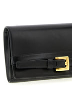 Balmain Shuffle Leather Wallet on Chain Black