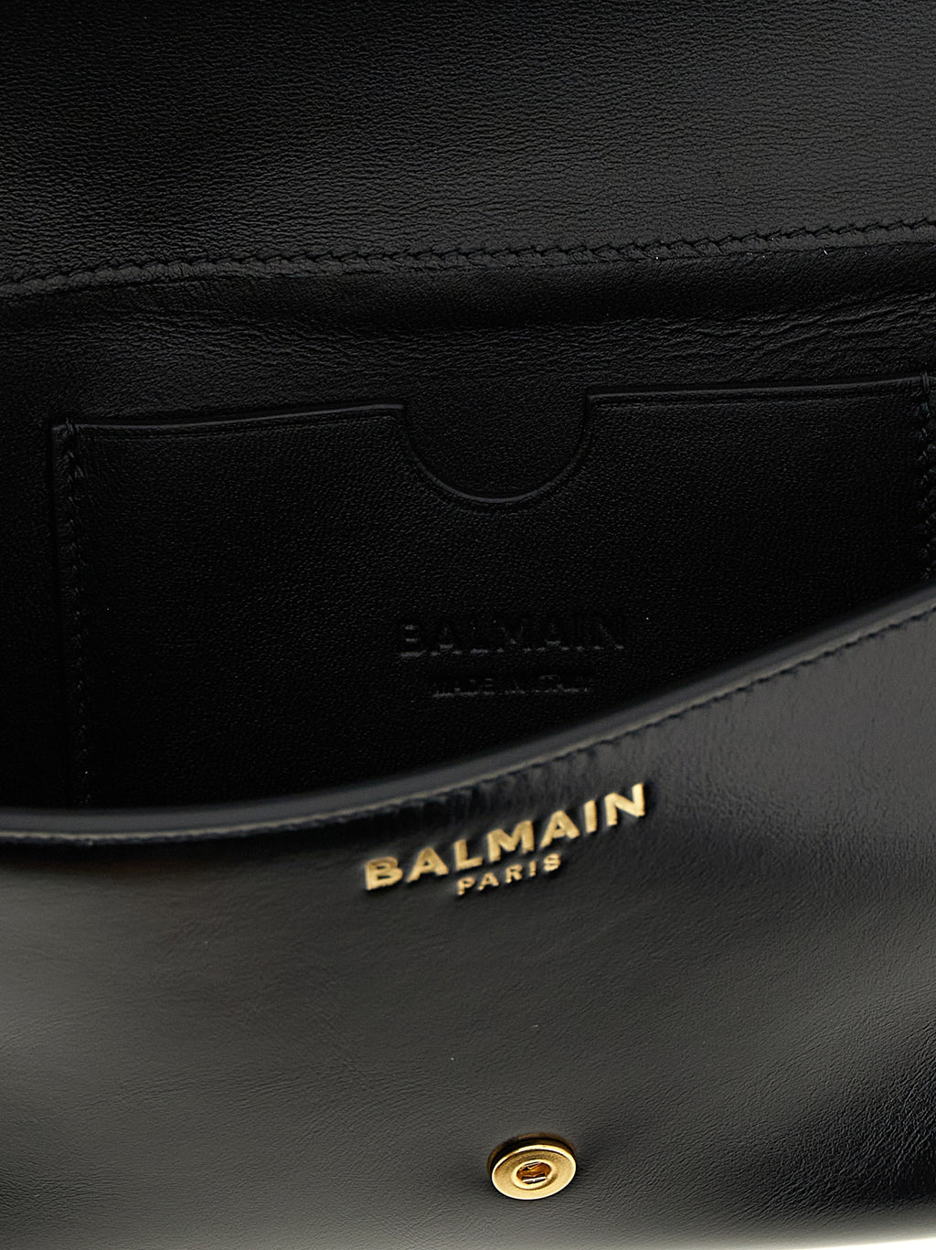 Balmain Shuffle Leather Wallet on Chain Black