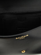 Balmain Shuffle Leather Wallet on Chain Black