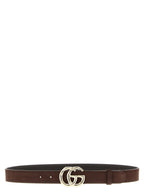 Gucci GG Marmont Thin Belt Dark Brown