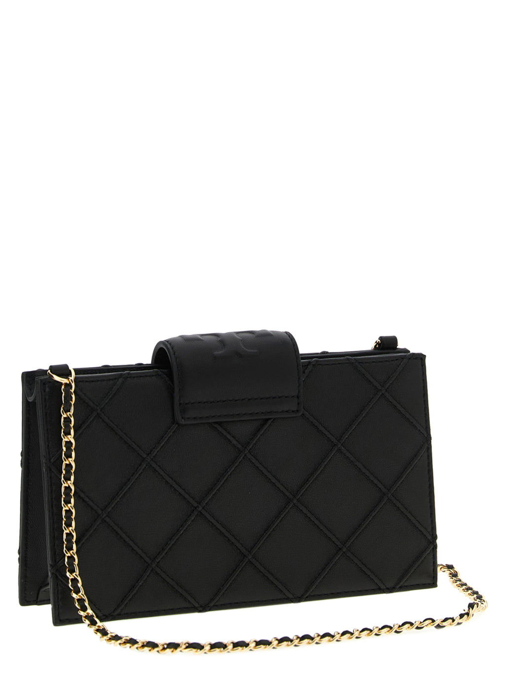 Tory Burch Fleming Wallet On Chain Black