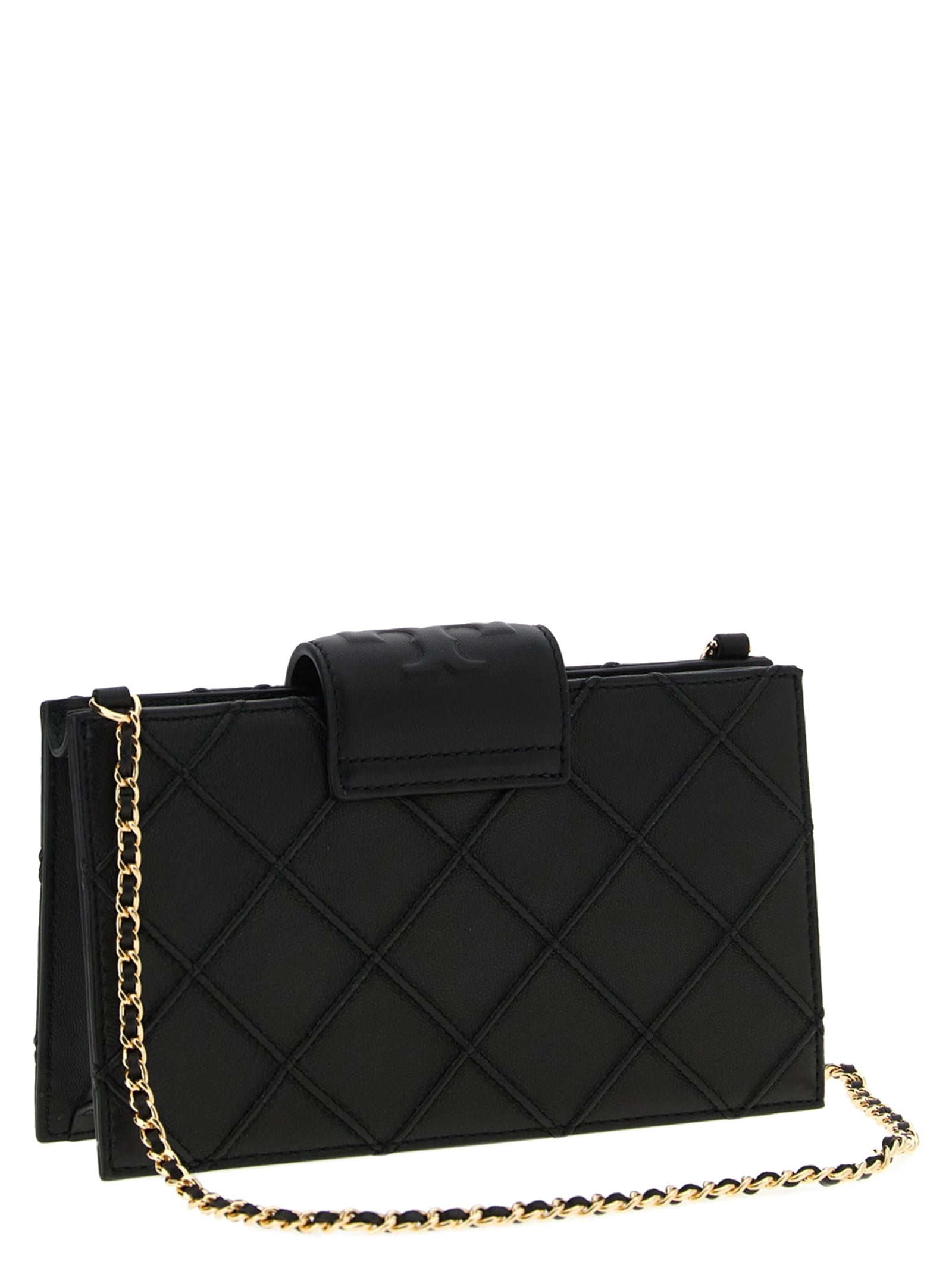 Tory Burch Fleming Wallet On Chain Black