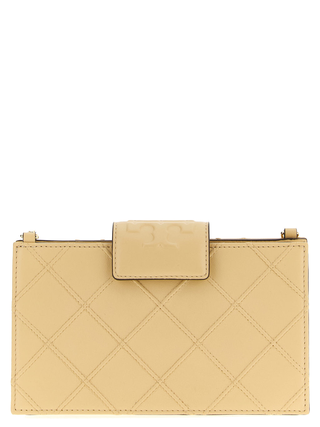 Tory Burch Fleming Mini Vanilla Soft Serve Leather Chain Wallet