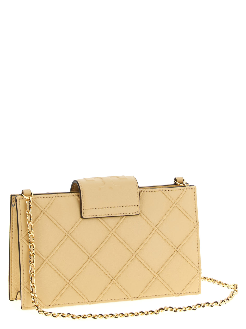 Tory Burch Fleming Mini Vanilla Soft Serve Leather Chain Wallet
