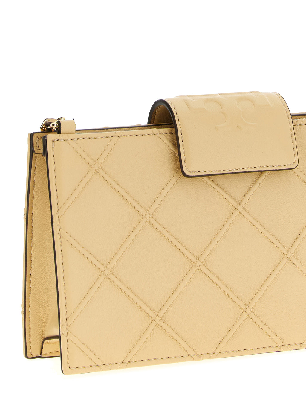 Tory Burch Fleming Mini Vanilla Soft Serve Leather Chain Wallet