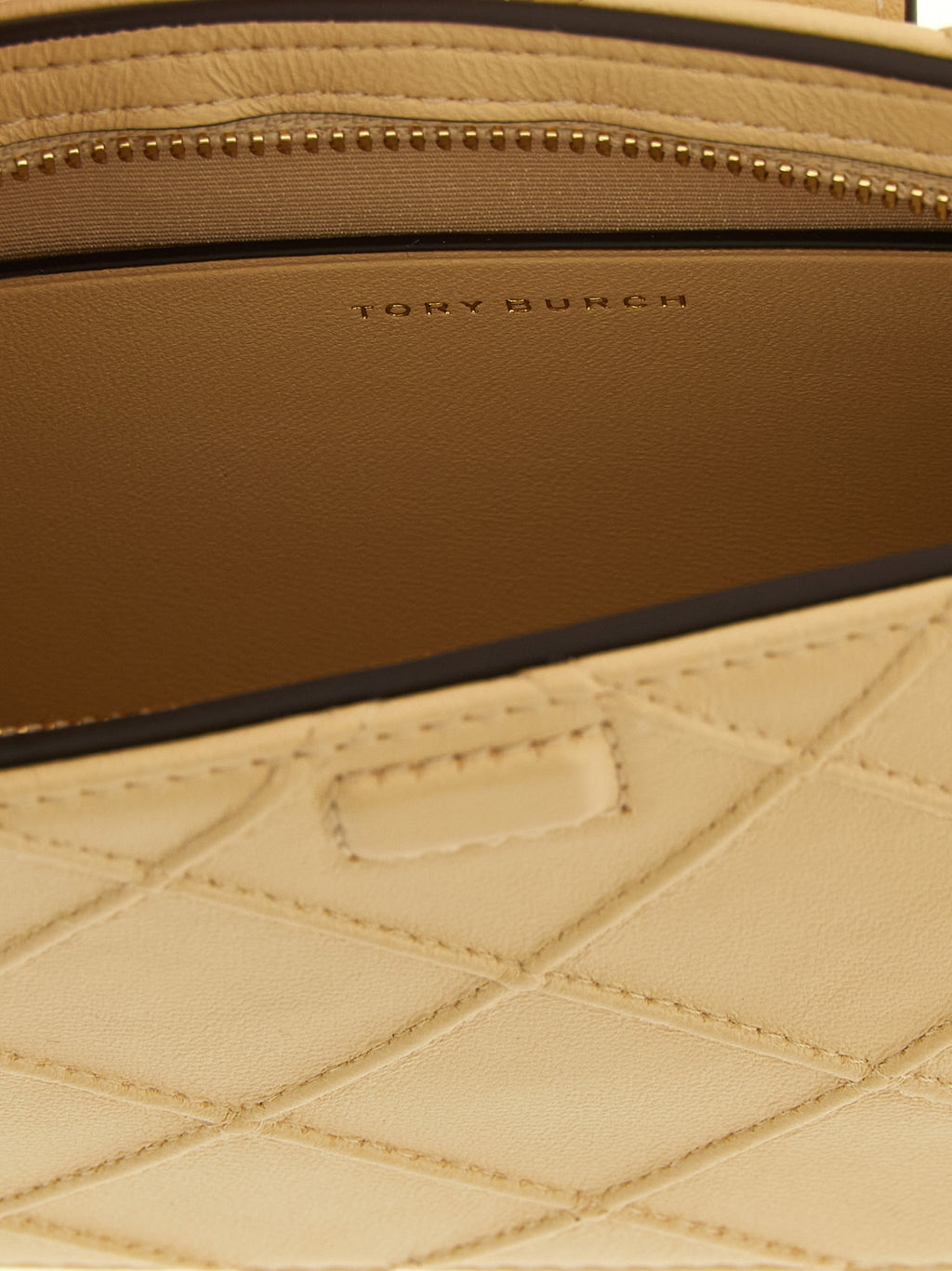 Tory Burch Fleming Mini Vanilla Soft Serve Leather Chain Wallet