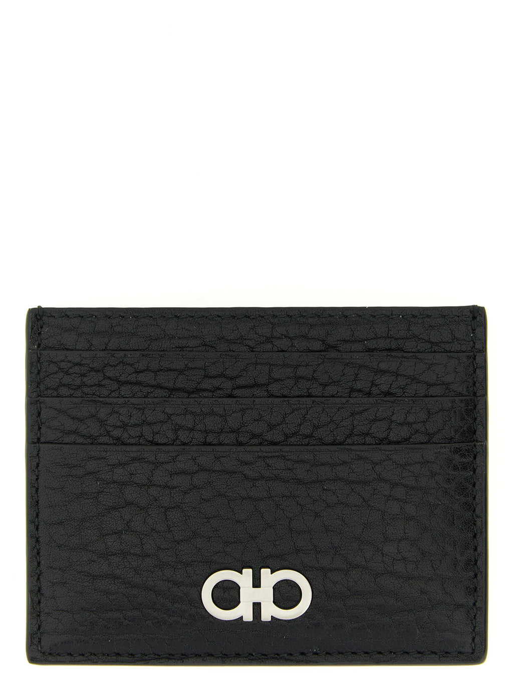 Ferragamo Gancini Black Leather Card Holder