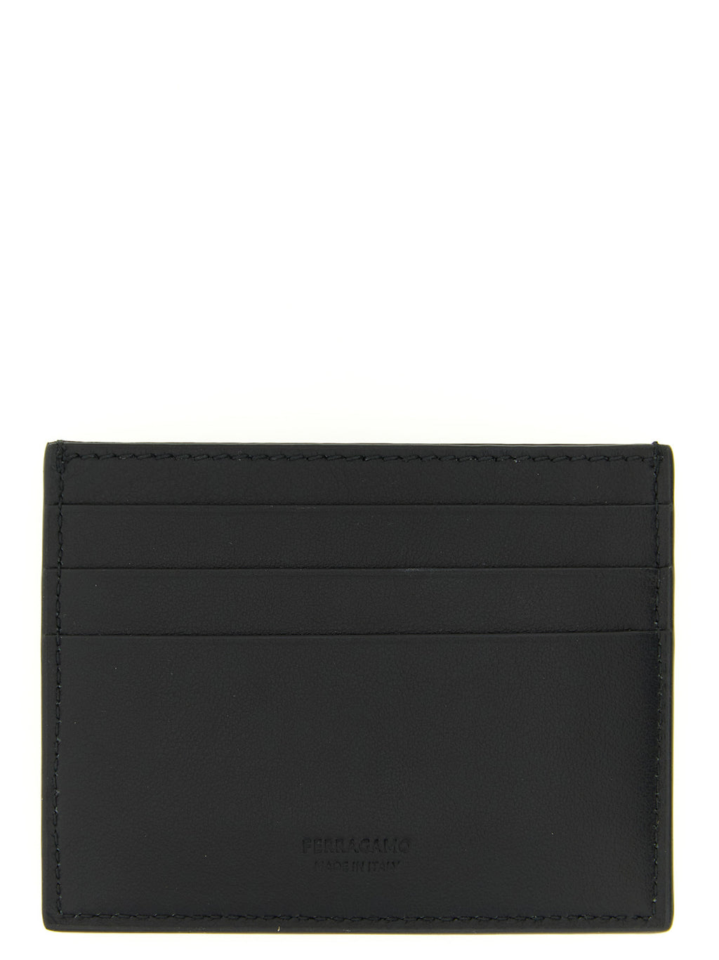 Ferragamo Gancini Black Leather Card Holder