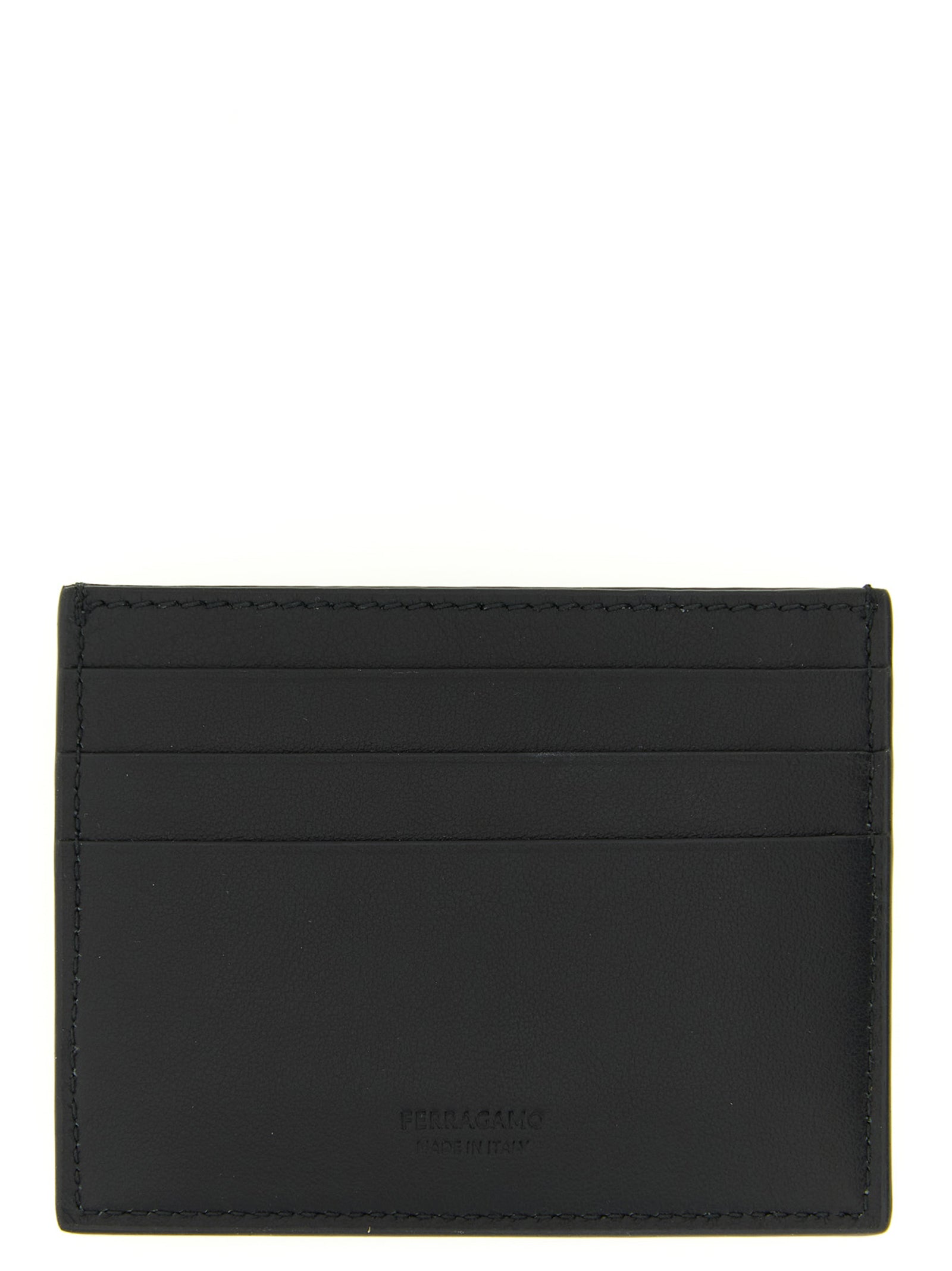 Ferragamo Gancini Black Leather Card Holder