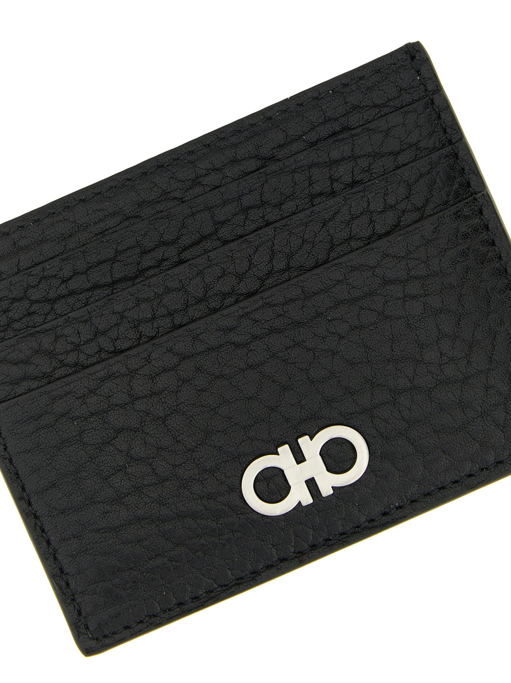 Ferragamo Gancini Black Leather Card Holder