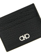 Ferragamo Gancini Black Leather Card Holder