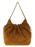 Tory Burch Fleming Mini Quilted Leather Shoulder Bag Brown