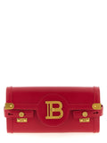 Balmain B-Buzz 23 Leather Wallet on Chain Fuchsia