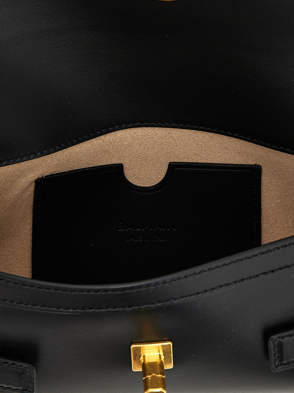 Balmain B-Buzz 23 Leather Wallet on Chain Black
