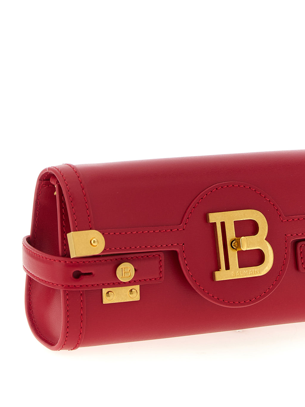 Balmain B-Buzz 23 Leather Wallet on Chain Fuchsia