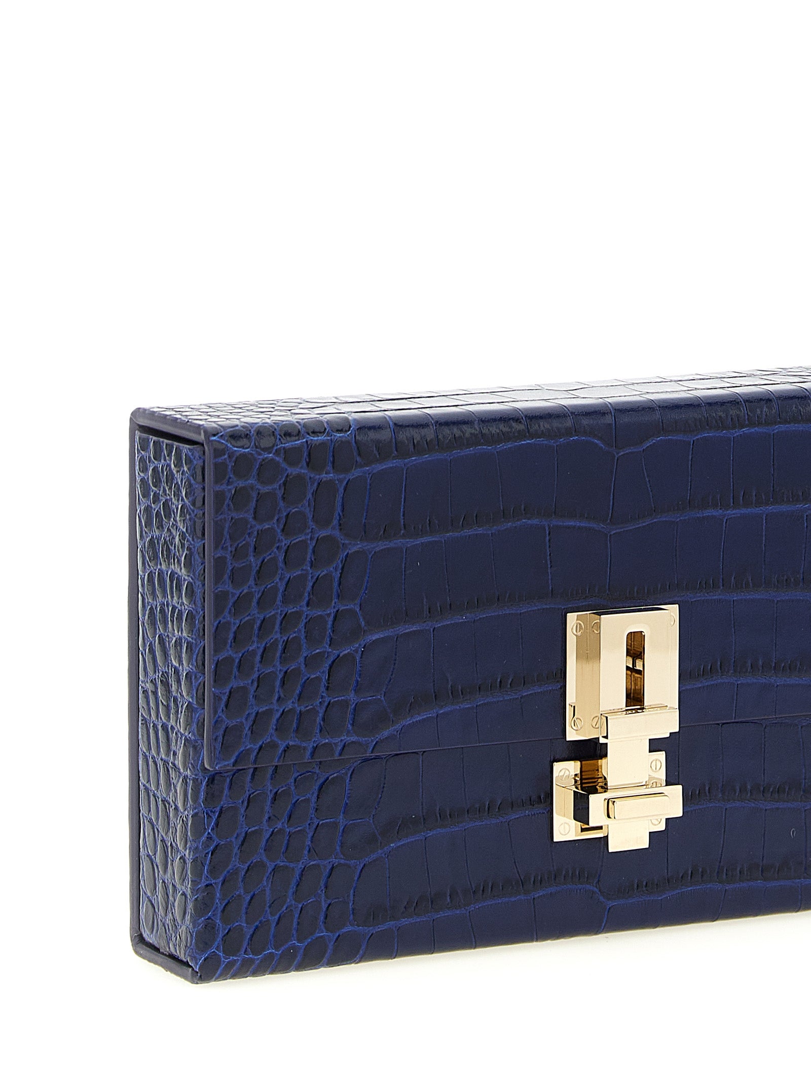 Tom Ford Embossed Leather Clutch Blue