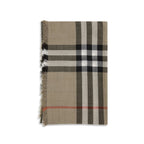 Burberry Check Reversible Wool Silk Scarf Archive Beige