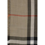 Burberry Check Reversible Wool Silk Scarf Archive Beige