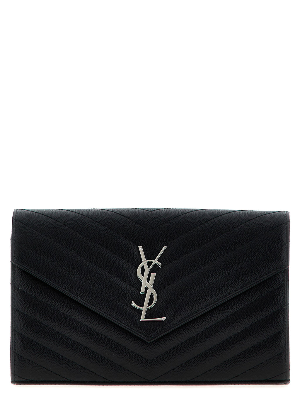 Saint Laurent Cassandre Chain Wallet Black