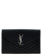Saint Laurent Cassandre Chain Wallet Black