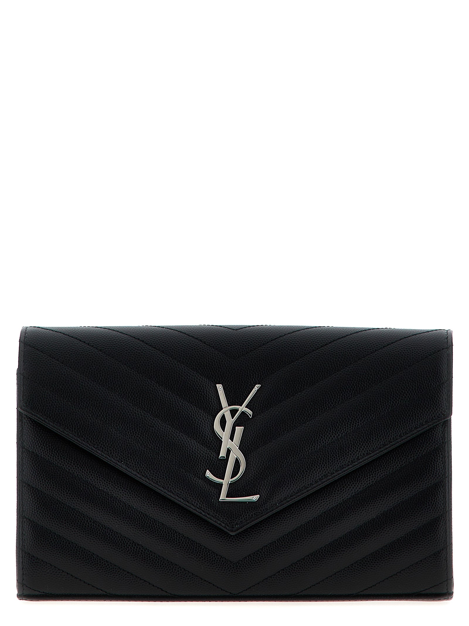 Saint Laurent Cassandre Chain Wallet Black