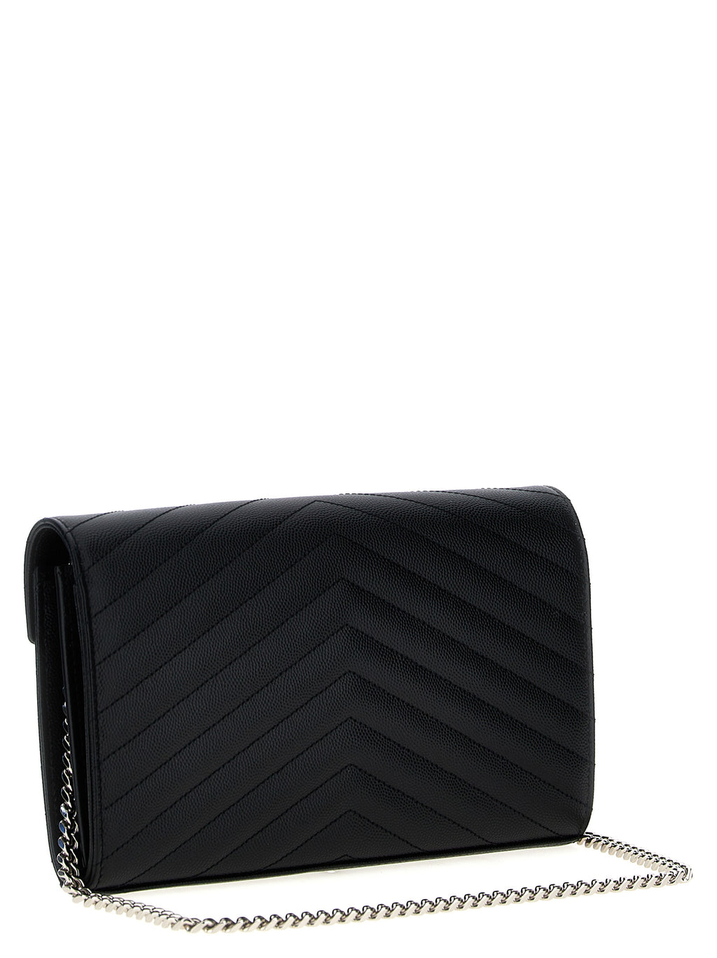 Saint Laurent Cassandre Chain Wallet Black