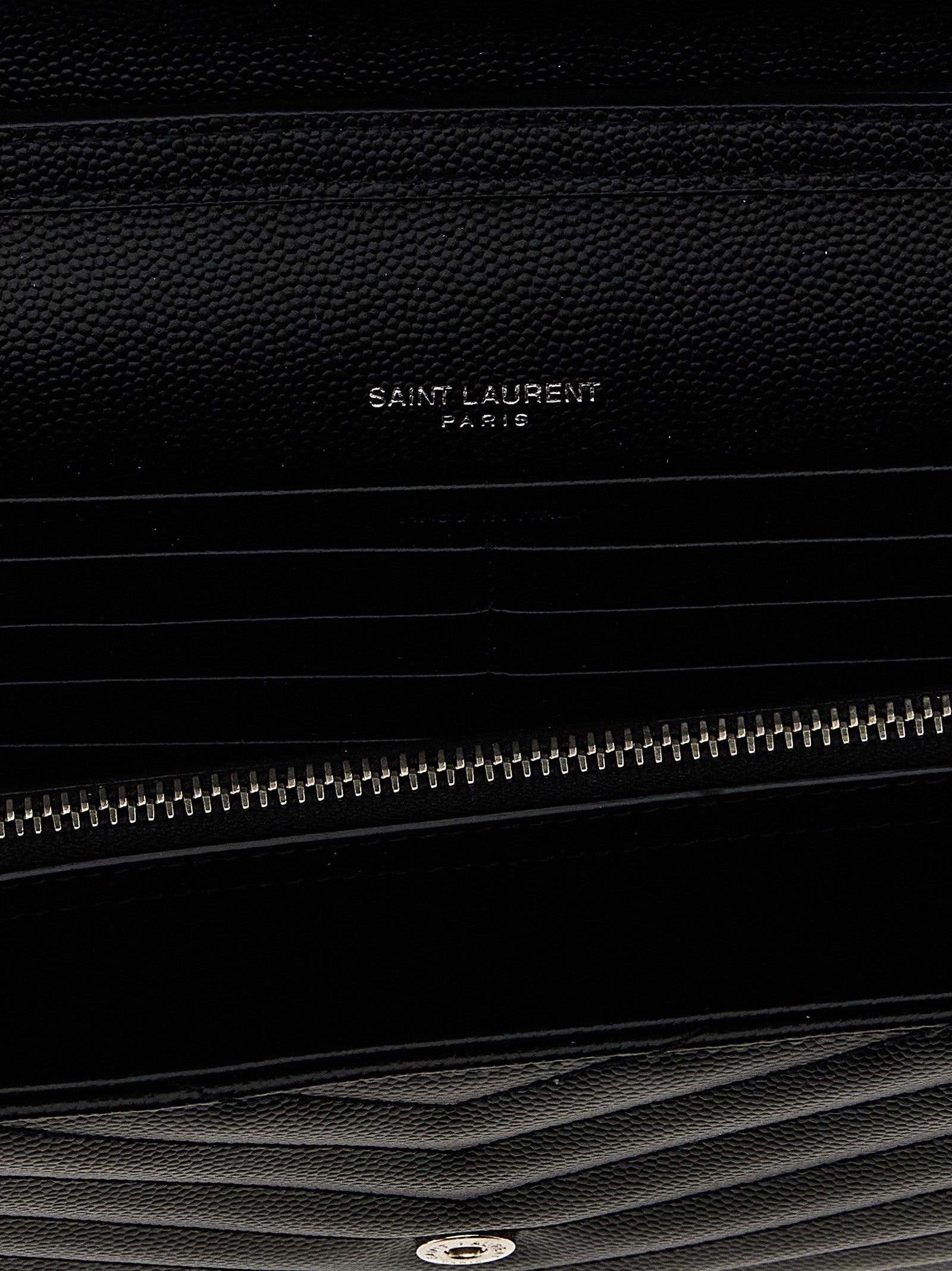 Saint Laurent Cassandre Chain Wallet Black