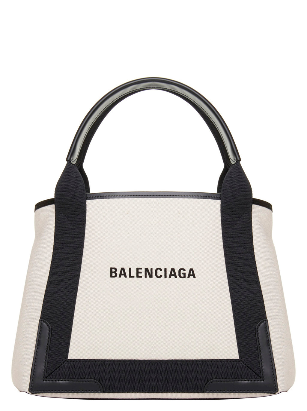 Balenciaga Navy Cabas Small Tote Bag Natural Black