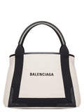Balenciaga Navy Cabas Small Tote Bag Natural Black