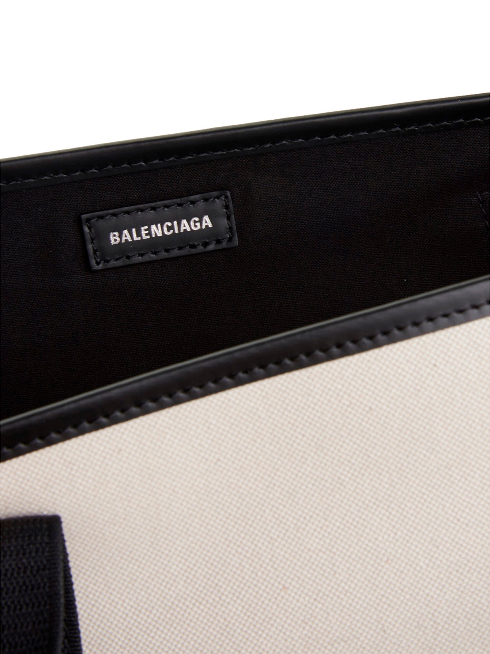 Balenciaga Navy Cabas Small Tote Bag Natural Black