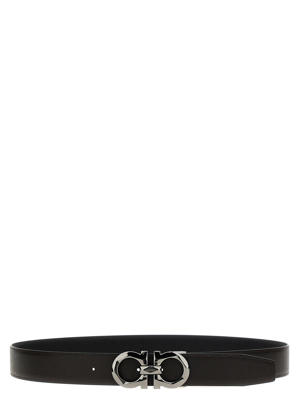Ferragamo Gancini Reversible Black & Brown Leather Belt