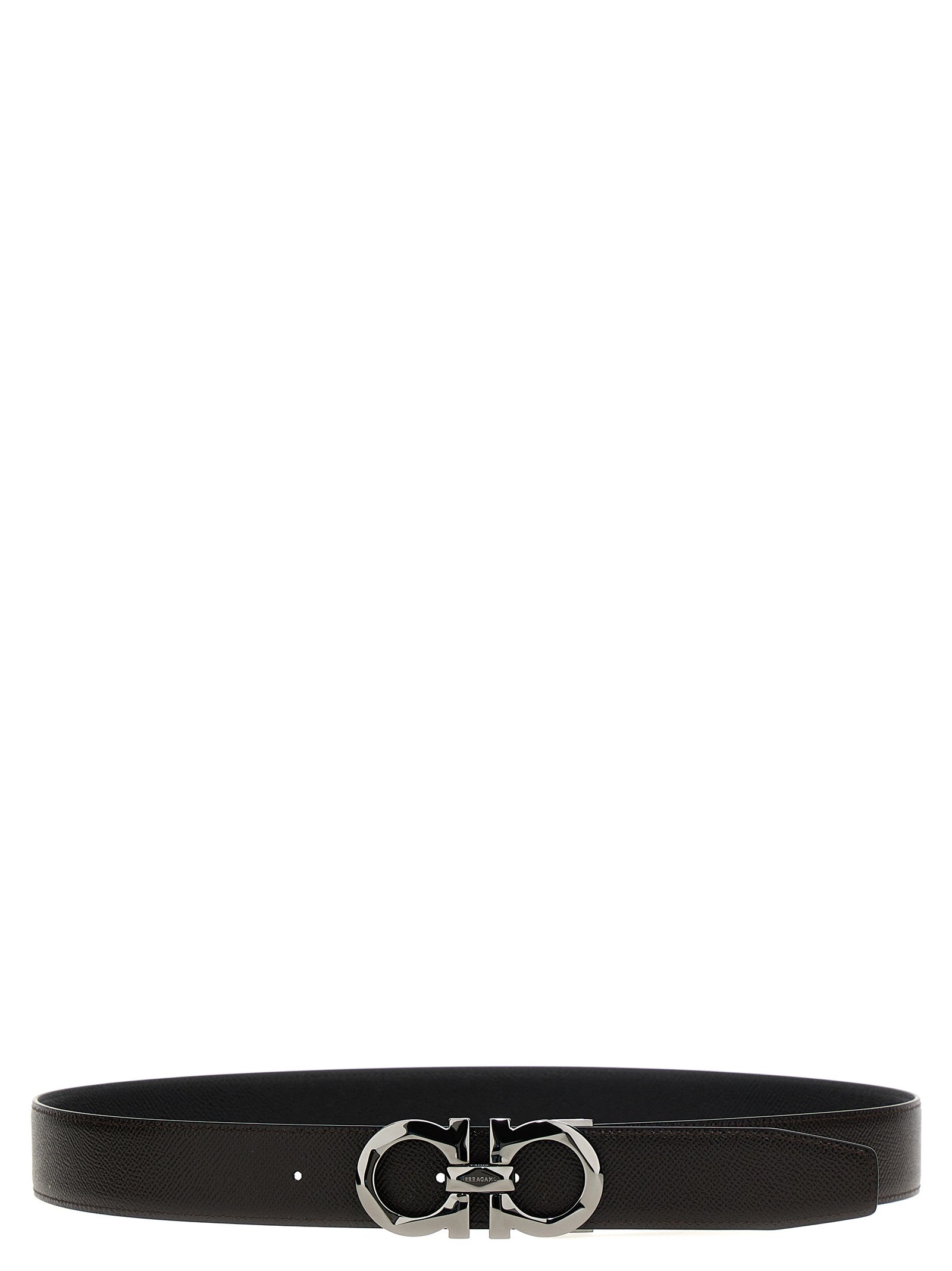 Ferragamo Gancini Reversible Black & Brown Leather Belt