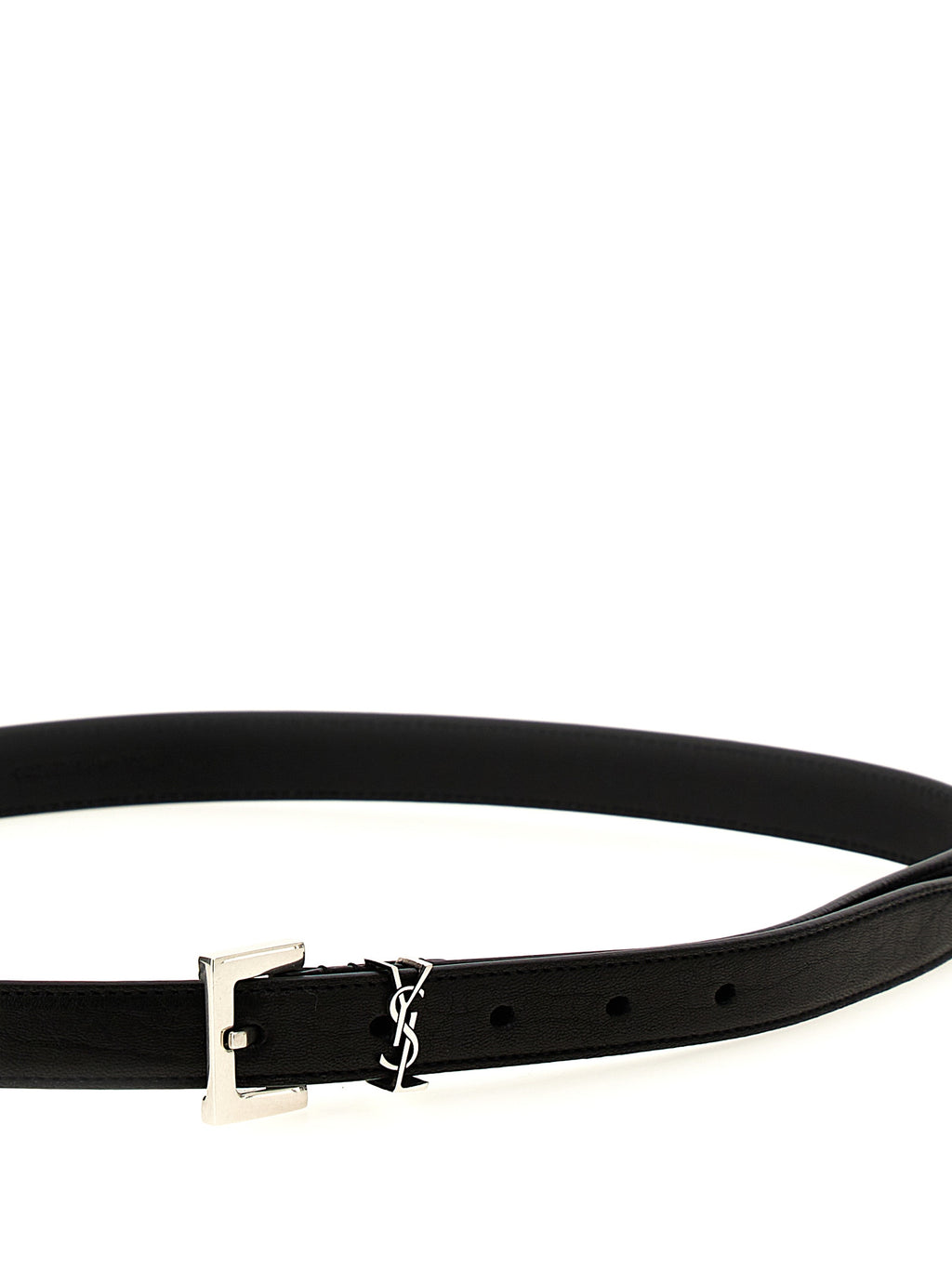Saint Laurent Cassandre Thin Belt Black