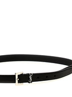 Saint Laurent Cassandre Thin Belt Black