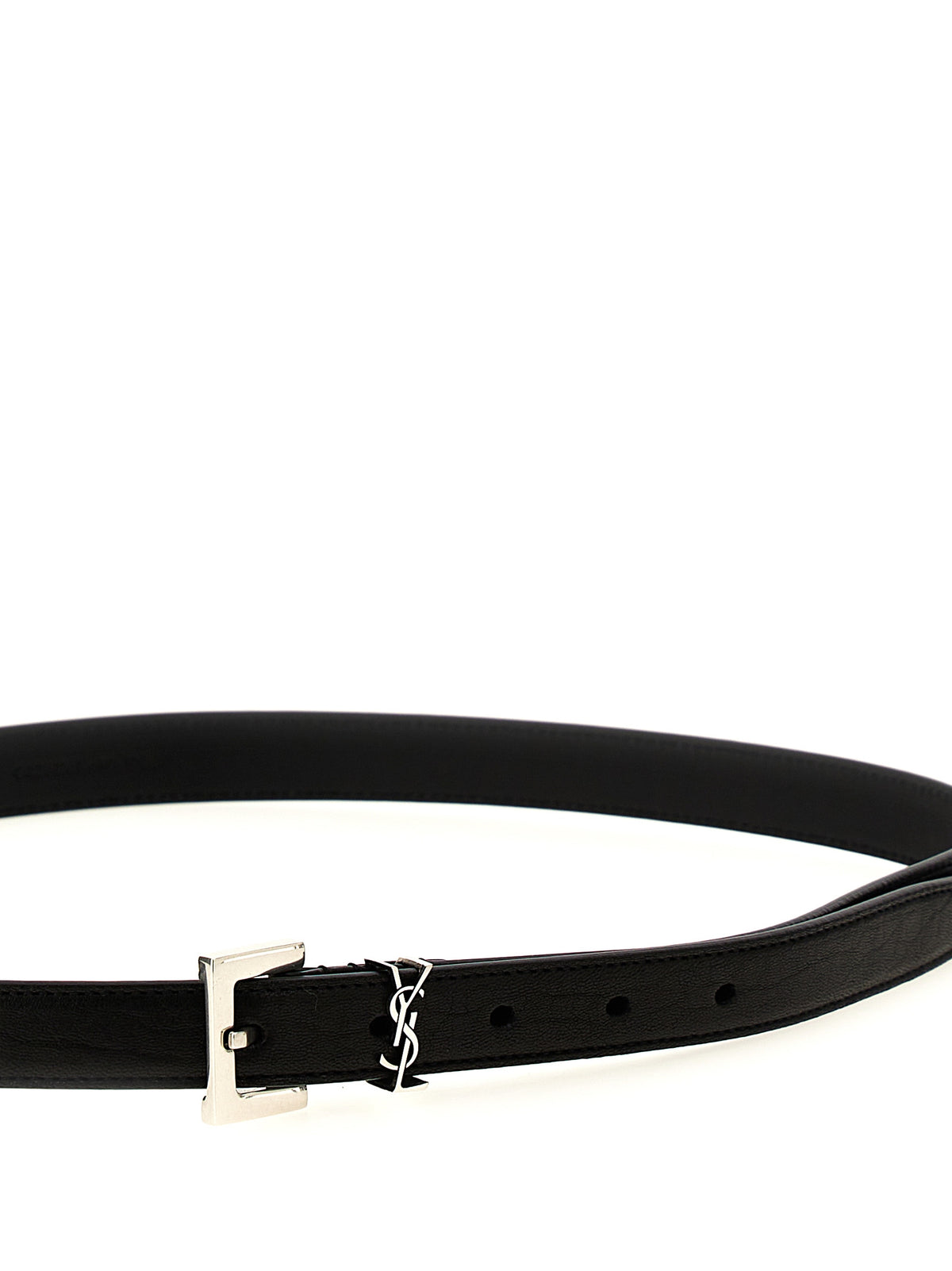 Saint Laurent Cassandre Thin Belt Black
